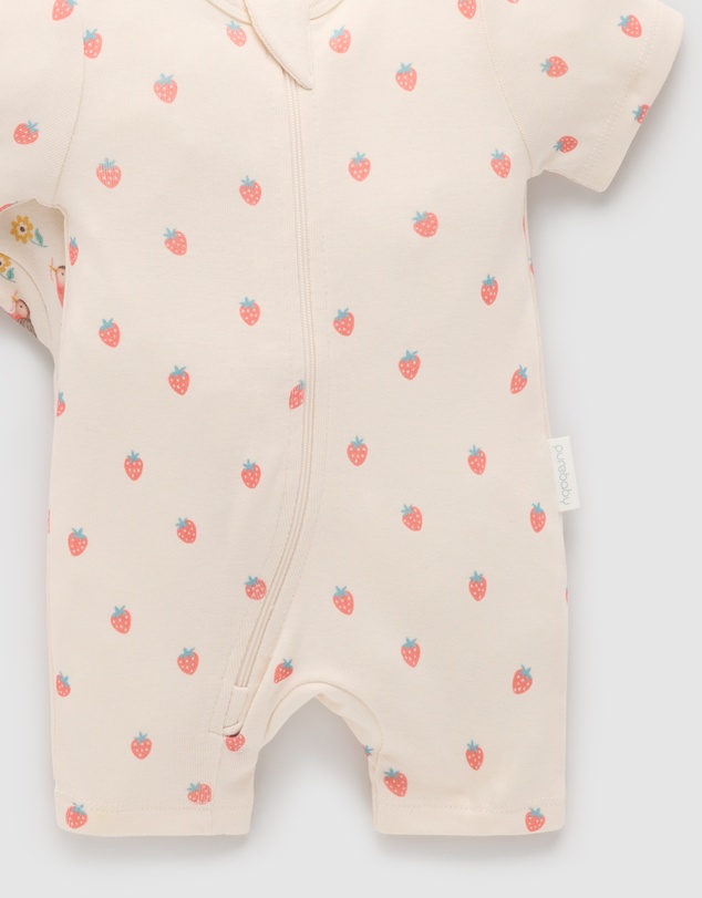Purebaby - 2 Pack S/Slv Digital Growsuit- Kids-Babies