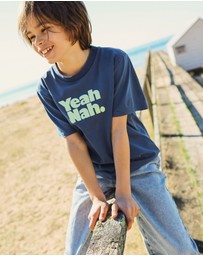 Skwosh - Yeah Nah Kids Slang Tee in Navy