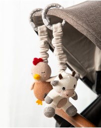Living Textiles - 2pk Stroller Toy - Cow & Chicken
