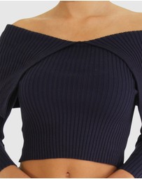 Belle & Bloom - More Than Words Collared Knit Top
