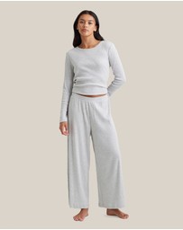 Papinelle - Soft Baby Rib Full Length Wide Leg Pant