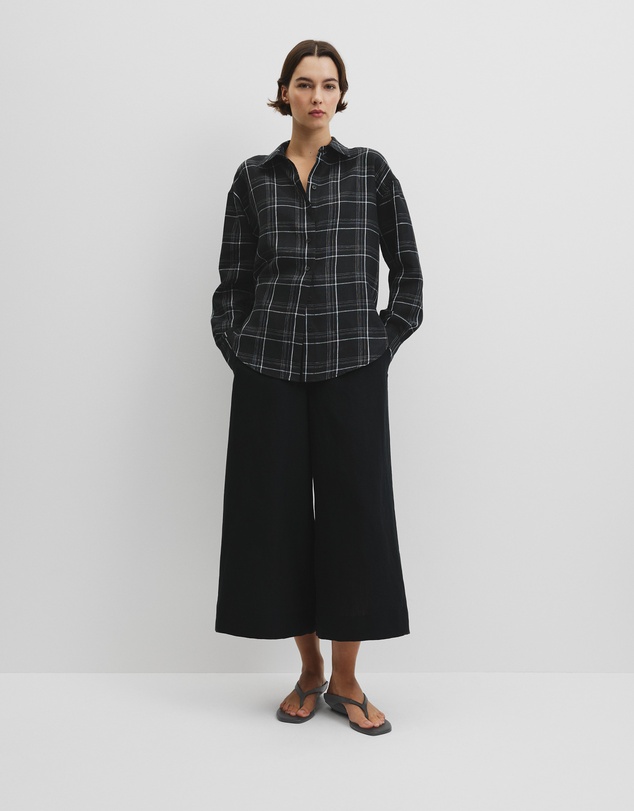 Country Road - Organically Grown Linen Relaxed Fit Long Sleeve Check Shirt