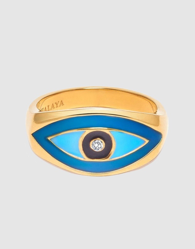 Nialaya Jewellery - Men's Evil Eye Ring
