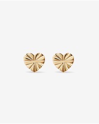 Michael Hill - Textured Heart Stud Earrings in 18kt Vermeil