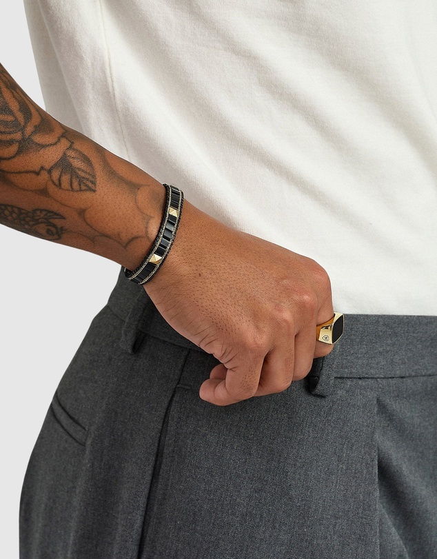 Nialaya Jewellery - Black Onyx Stud Bracelet