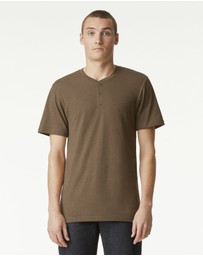 American Apparel - Unisex Henley Short Sleeve CVC T-Shirt