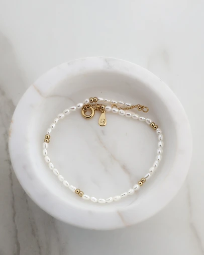 Luna Rae - Gold Vermeil- Petite Pearl Bracelet