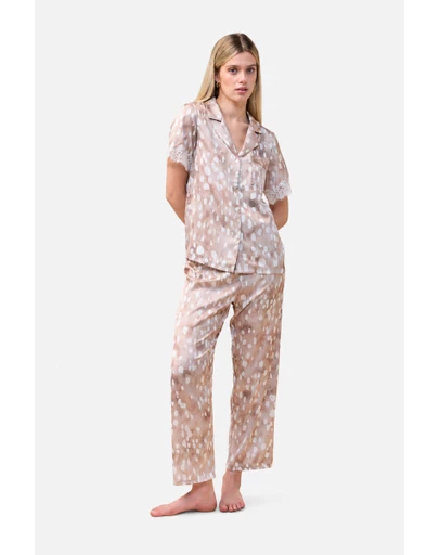 Gingerlilly - Millie Brown Spot Long PJ Set
