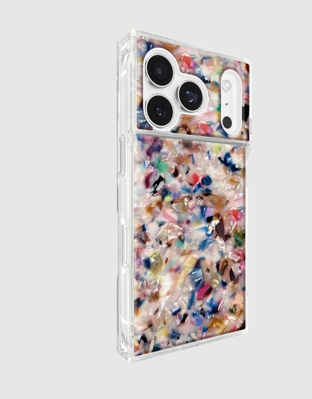 Flaunt - Flaunt Square Rainbow Confetti Shell MagSafe Case for iPhone 18 Pro Max / 17 Pro Max