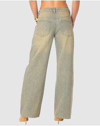 EDIKTED - Asymmetric Low Rise Wrap Jeans