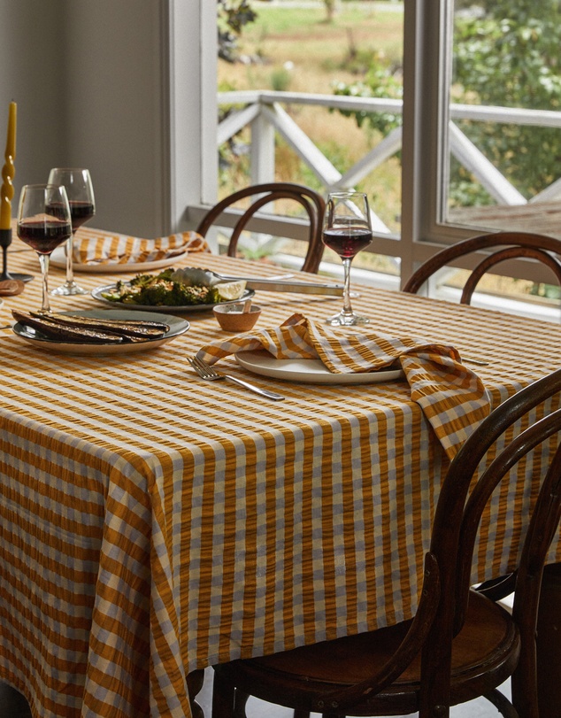Mosey Me - Mango Seersucker Napkin Set