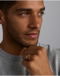 Michael Hill - 0.18 TW Black Diamond Men's Ring in 10kt Yellow Gold