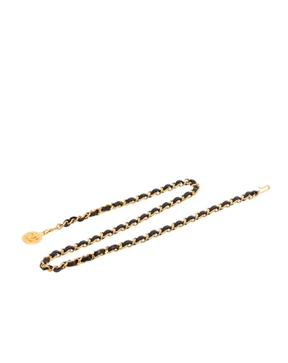 Pre-Loved by Azura Reborn - Pre-Loved Gold Plated Leather Woven Medallion Chain Belt