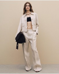 M.N.G - Leo Pleated Linen Trousers