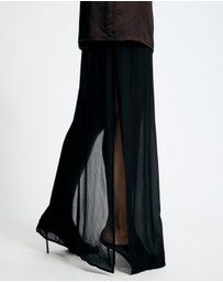 Lover - Jett Solid And Sheer Cowl Maxi Dress
