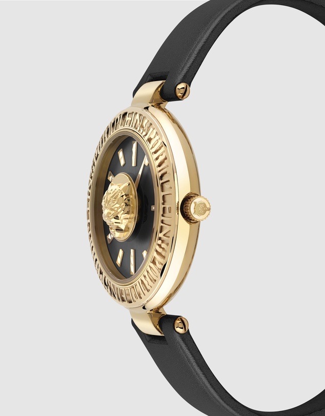 Plein Sport - PLEIN OPIUM 38mm Black dial with Black Leather Strap