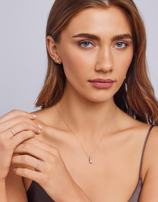 Zoe Olivia - 9K Gold Pear Lab Grown Diamond Neckalce