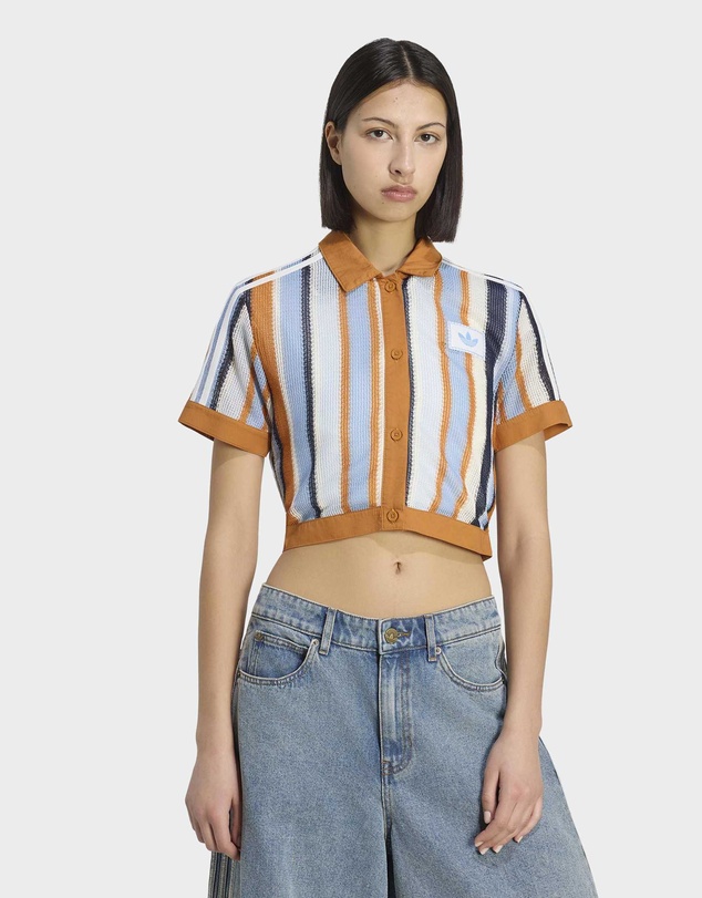 adidas Originals - ADIDAS ORIGINALS SUMMER GLOW STRIPED CROPPED POLO Womens