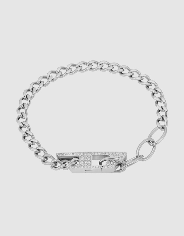 Diesel - D Logo Silver-Tone Bracelet