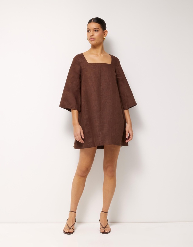 AERE - Nora Linen Mini Shift Dress