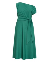City Chic - Plus size Kate Off Shoulder Midi Dress - jade