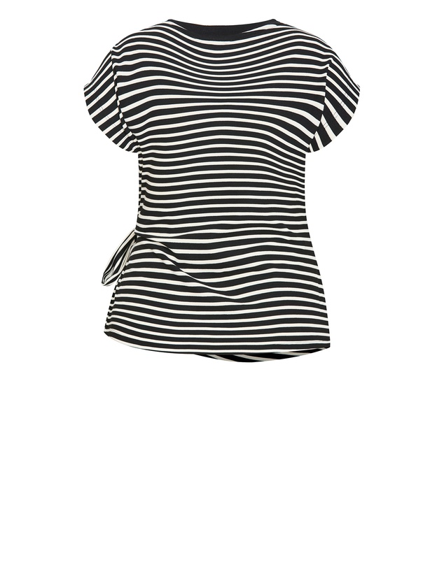 City Chic - Deanna Stripe Knit Side Tie Top