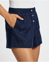 White By FTL - Rhonda Linen Shorts