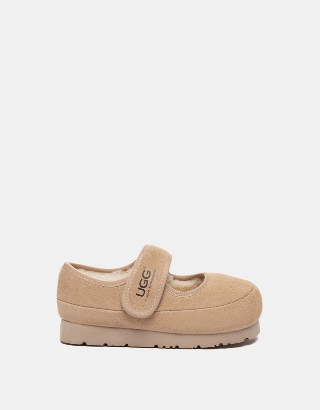 EVERAU - Australian Shepherd Ugg Millie Kids Cow Suede Upper Loafer Oxfords Flats