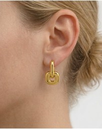 Miz Casa and Co - Linked Chain Huggie Earrings