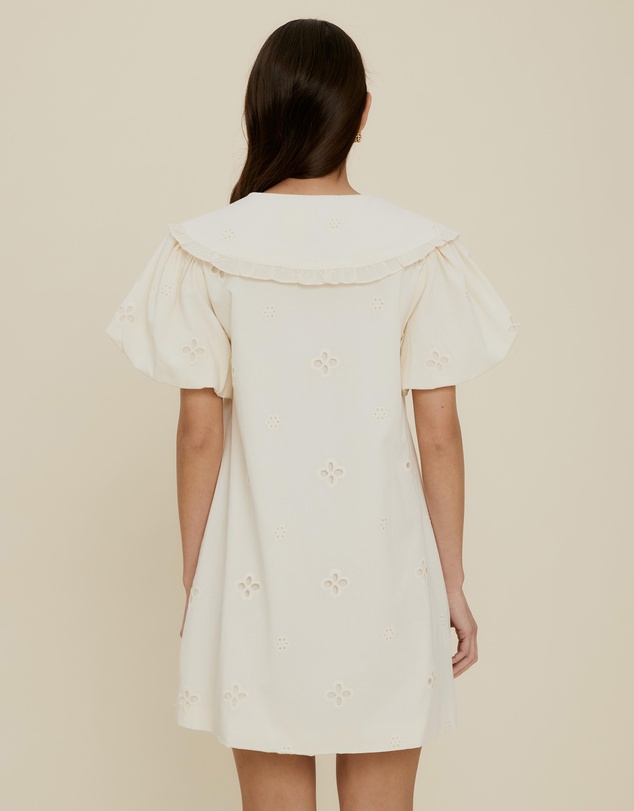 The Fated - Esther Tie Front Broderie Mini Dress
