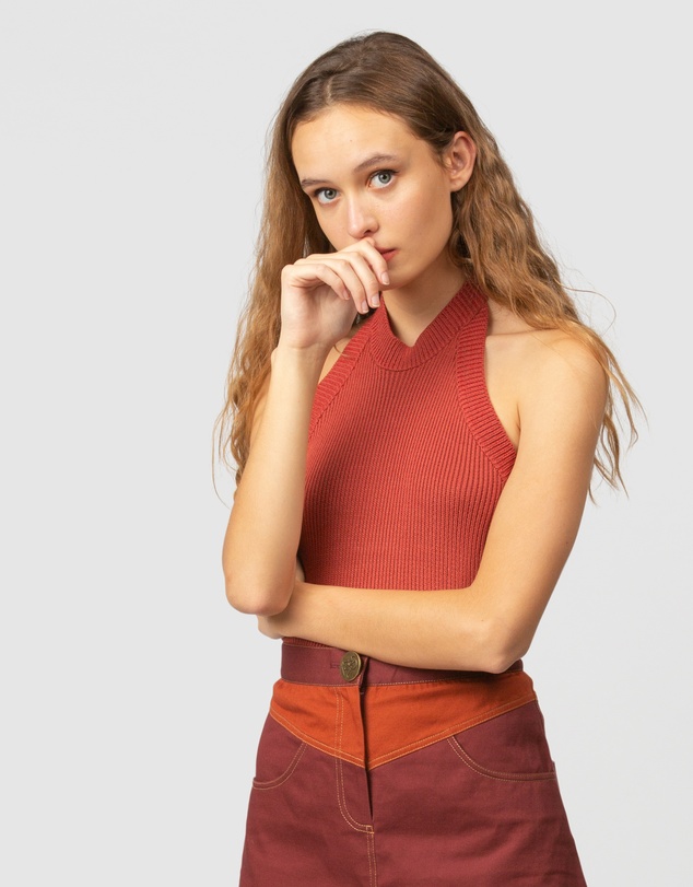 The Wolf Gang - El Sol Halter Knit Top