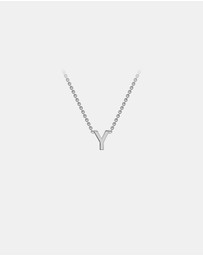Zoe Olivia - 9K White Gold Initial Y Necklace