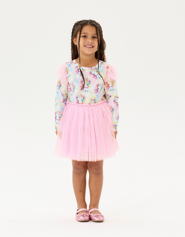 Rock Your Kid - Unicorn Pony Colour Pop Long Sleeve Circus Frill Dress