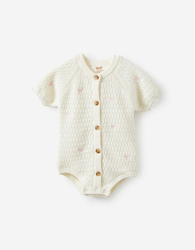 Cotton On Kids - Baby Organic Raglan Knit Bubbysuit