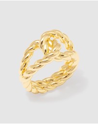 Wanderlust + Co - Ribbed Knot Gold Ring