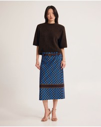 Oxford - Nora Stretch Midi Skirt