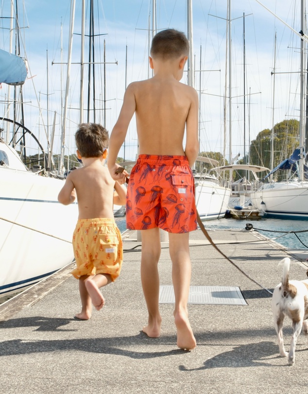 Tolu Australia - Boys Red Swim Shorts With Jellyfish