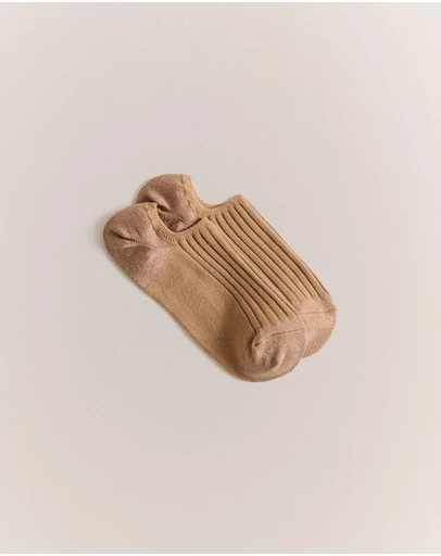 Trenery - Low Cut Rib Sock in Light Camel