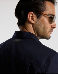 Calibre - Slim Wool Flannel Shirt Navy