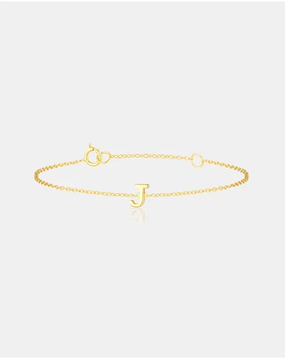 The Silver Collective - Petite A-Z Letter Bracelet - J