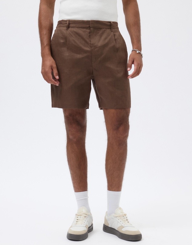 AERE - Holt Pleated Linen Shorts