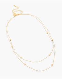 Lovisa - Waterproof Gold Plated Stainless Steel Pearl & Beaded Ball Layered Necklace