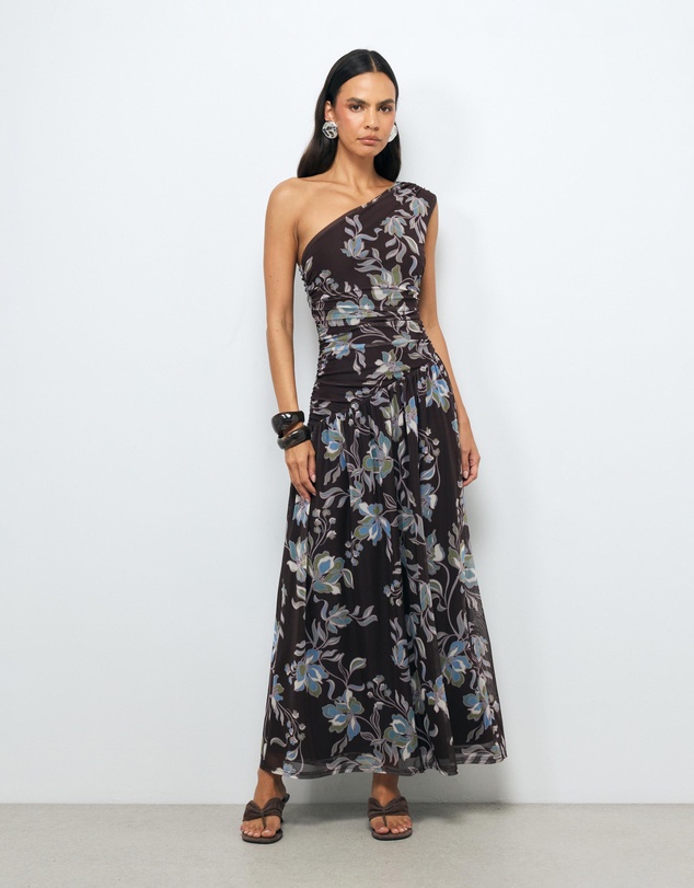 AERE - Hazel One Shoulder Mesh Dress