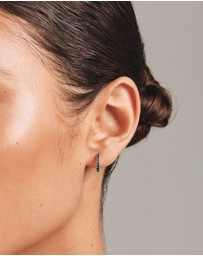 Michael Hill - Huggie Earrings with Emerald in 10kt Yellow Gold
