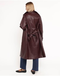 Petal & Pup - Vita Faux Leather Jacket - Burgundy