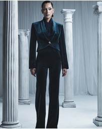 Carla Zampatti - Hunter Green Velvet Wide Leg Pant