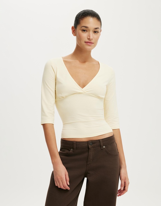 Cotton On - Maple V Neck 3/4 Sleeve