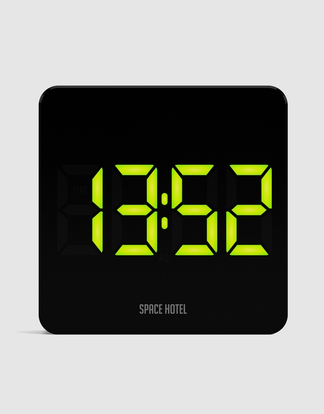 Newgate - Newgate Space Hotel Orbatron Alarm Clock Black Case - Black Lens - Green Led