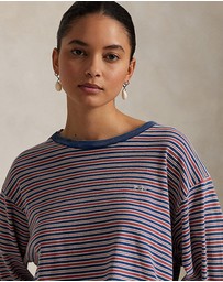 Polo Ralph Lauren - Striped Jersey Cropped Long-Sleeve Tee