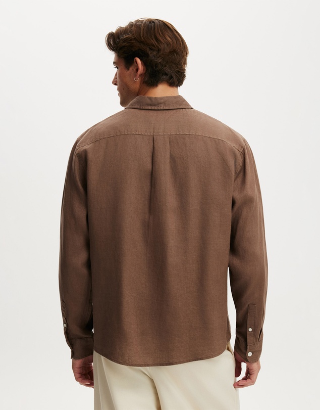 Cotton On - Relaxed Linen Long Sleeve Shirt